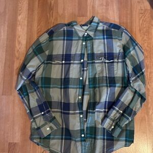 Gap Men’s  Blue & Green Plaid Shirt
